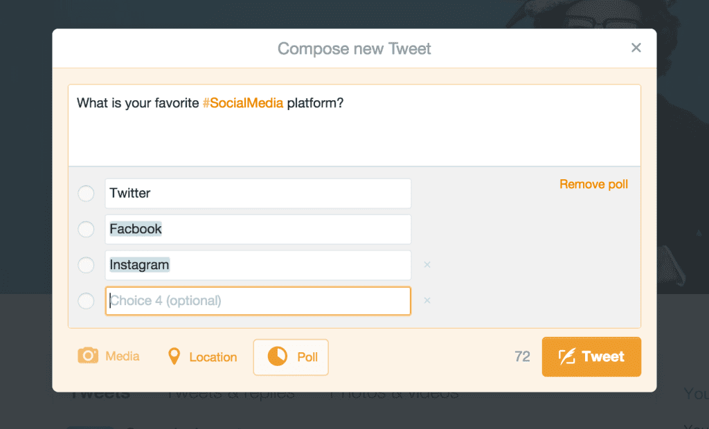 Place A Poll on Twitter